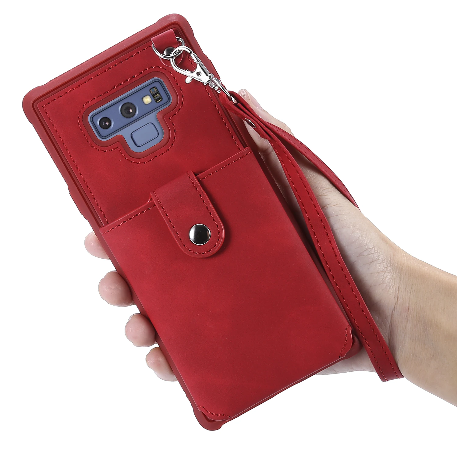 Кожаный чехол с зеркалом для samsung Galaxy Note 9 8 S9 S8 Iphone XR X XS MAX 7 Plus подставка сo шнуром