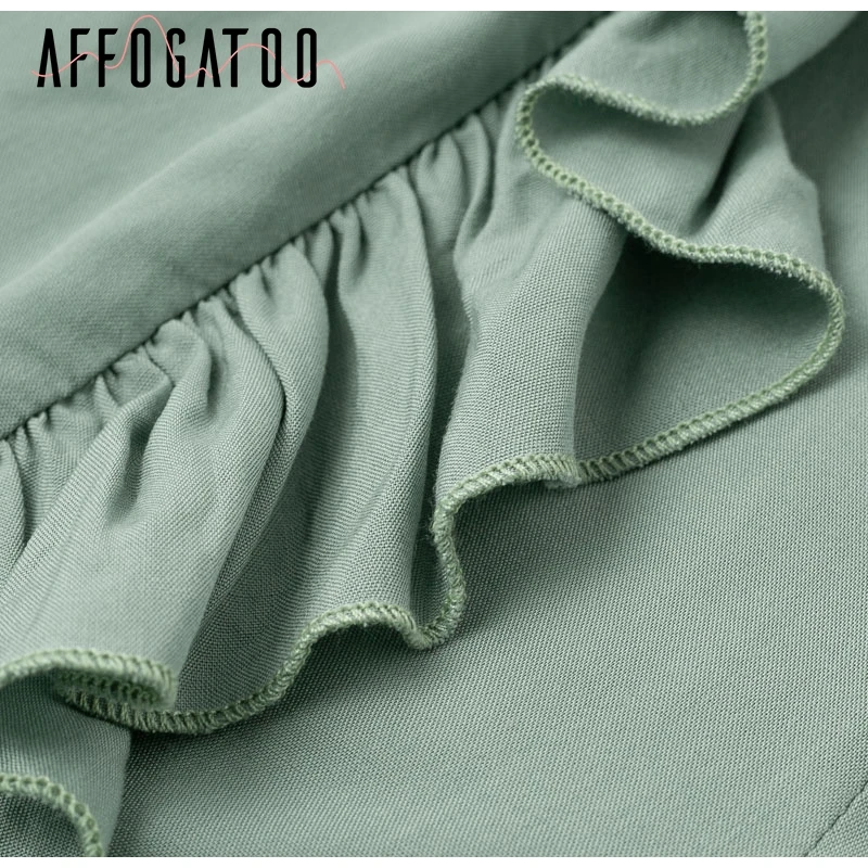 Afogatoo, сексуальные, широкие, повседневные штаны, Капри, Ретро стиль, с оборками, высокая талия, летние штаны для женщин,, Ретро стиль, женские брюки