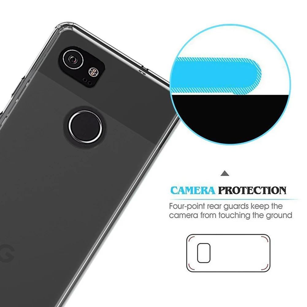 MAYROUND Four Corners Thicken Shockproof Air Cushion Case For Google Pixel Clear Camera Protection 2 XL Cover |