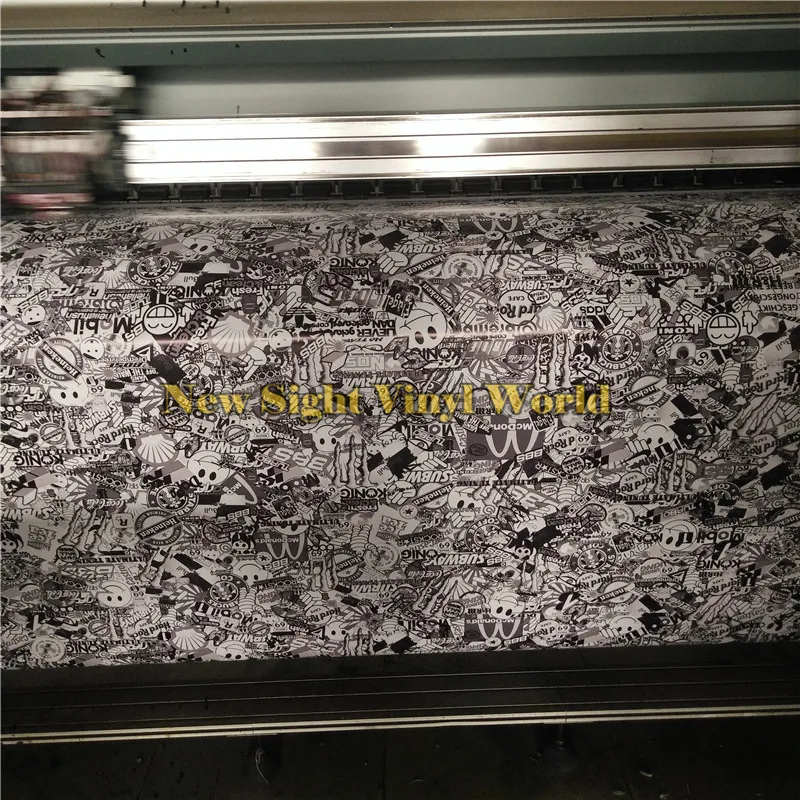 Черный белый стикер бомба автомобиля обертывание кузова винил для наклейки