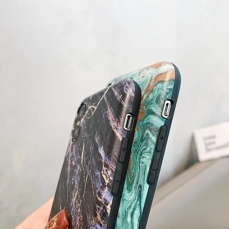 Мраморный полосатый силиконовый чехол для iPhone XR X XS Max 6 6S 7 8 Plus милый Модный мягкий