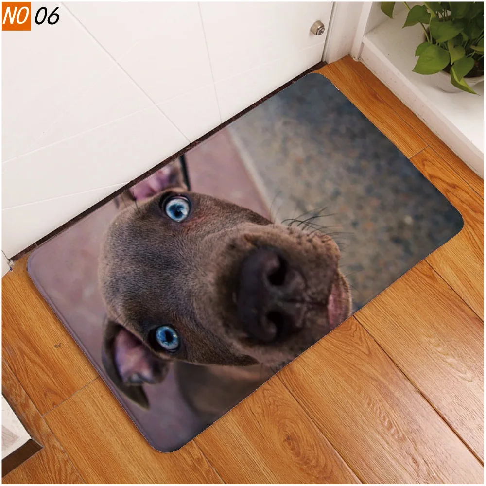 Enipate 3D Kawaii Cat Dog Print Floor Mats Hallway Kitchen Bathroom Mat Cartoon Carpet Anti-Slip Soft Flannel Doormat 40x60cm | Дом и сад