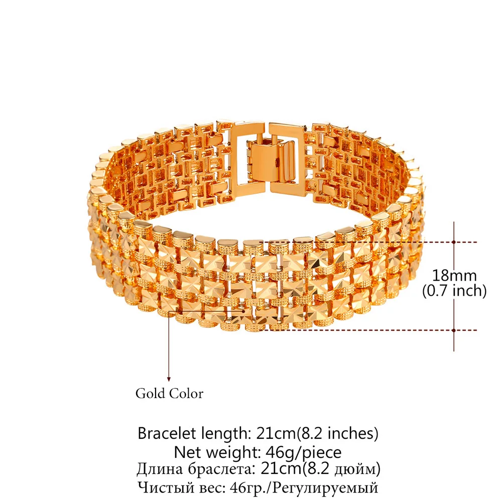 

Starlord New Arrival Big Chain Link Bracelet 18MM Width Fashion Gold/Silver Color Bracelet 21CM For Women/Men Accessories H2487