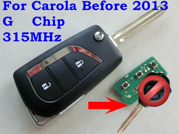 Складной дистанционный ключ RMLKS 2 кнопки чип 4d67 315 МГц для TOYOTA Corolla RAV4 Yaris EZ |