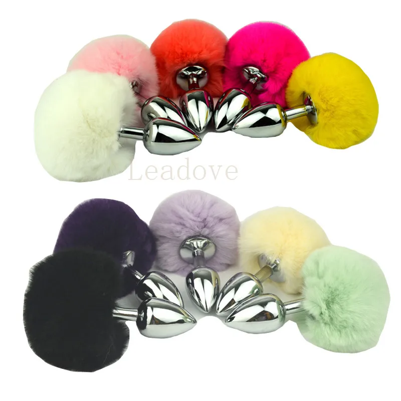 Металлическая Анальная пробка кролика с гладким прикосновением 10 цветов |