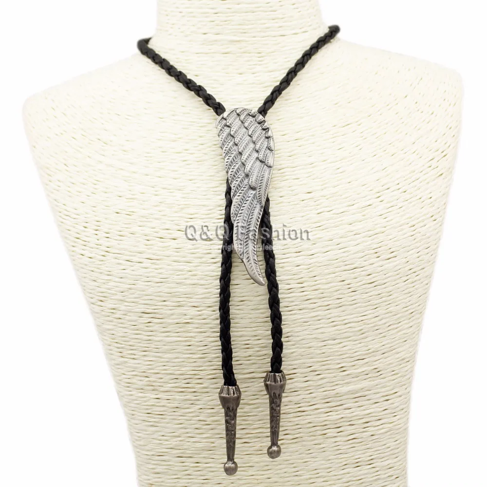 Западная Ретро Посеребренная Крыло ангела-хранителя кожа Rodeo Bolo Bola галстук
