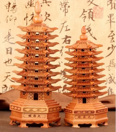 YM 309 Nine layer tower of Wenchang украшения из натурального дерева 9 этажная пагода | Дом и сад