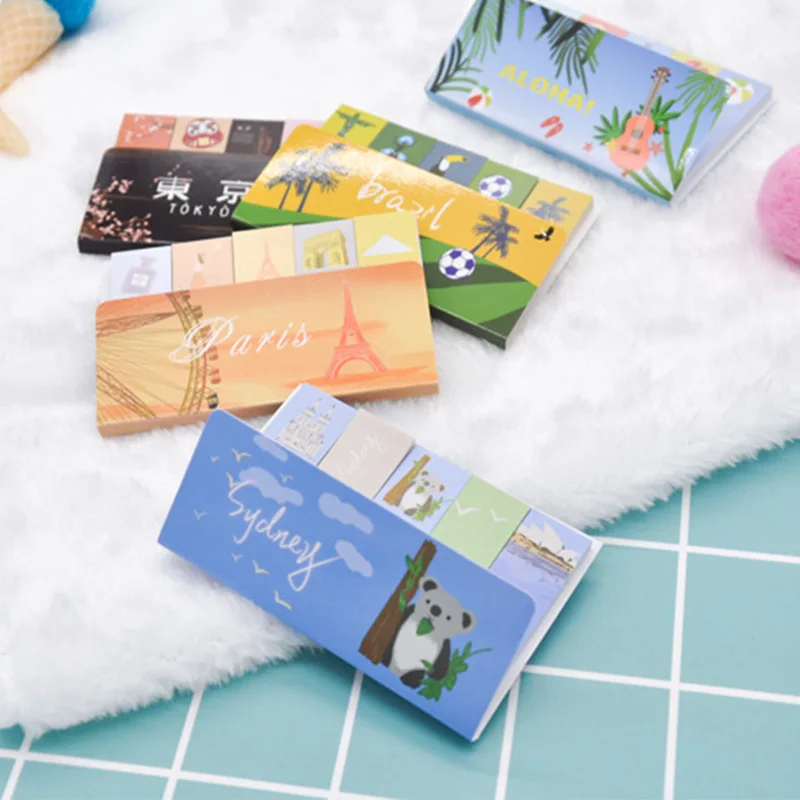 5 шт. Go travel sticky note Бразилия Токийский город Париж путешествие цвет блокнот