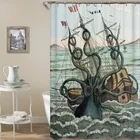 Океан черепаха Водонепроницаемый душ Шторы Осьминог домашнего Ванная комната Шторы s полиэстер ткань для ванной Шторы по индивидуальному заказу