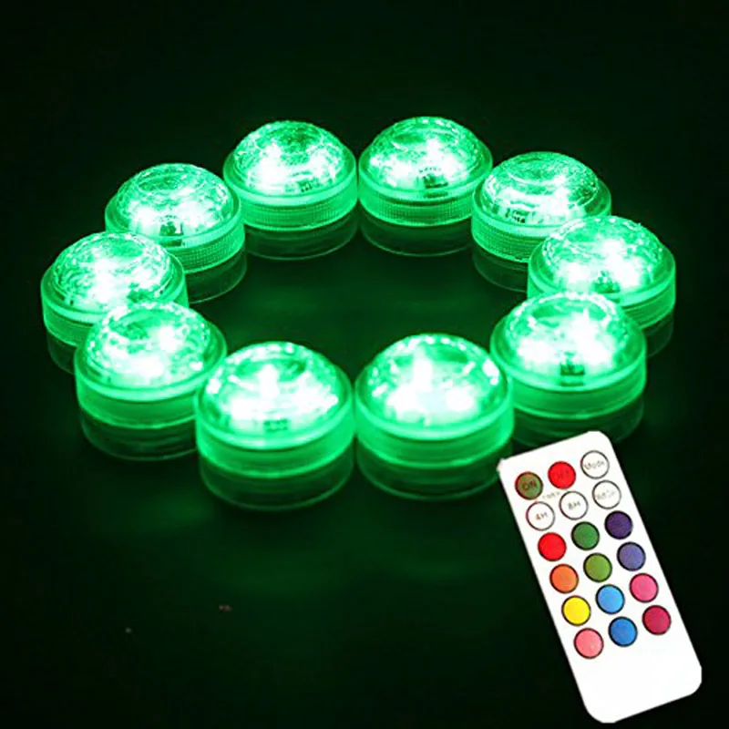 20 PCS/Lot Popular Waterproof Small Battery Operated Single Mini Led Submersible Lights For Crystal Vases Centerpiece Decoration | Лампы и