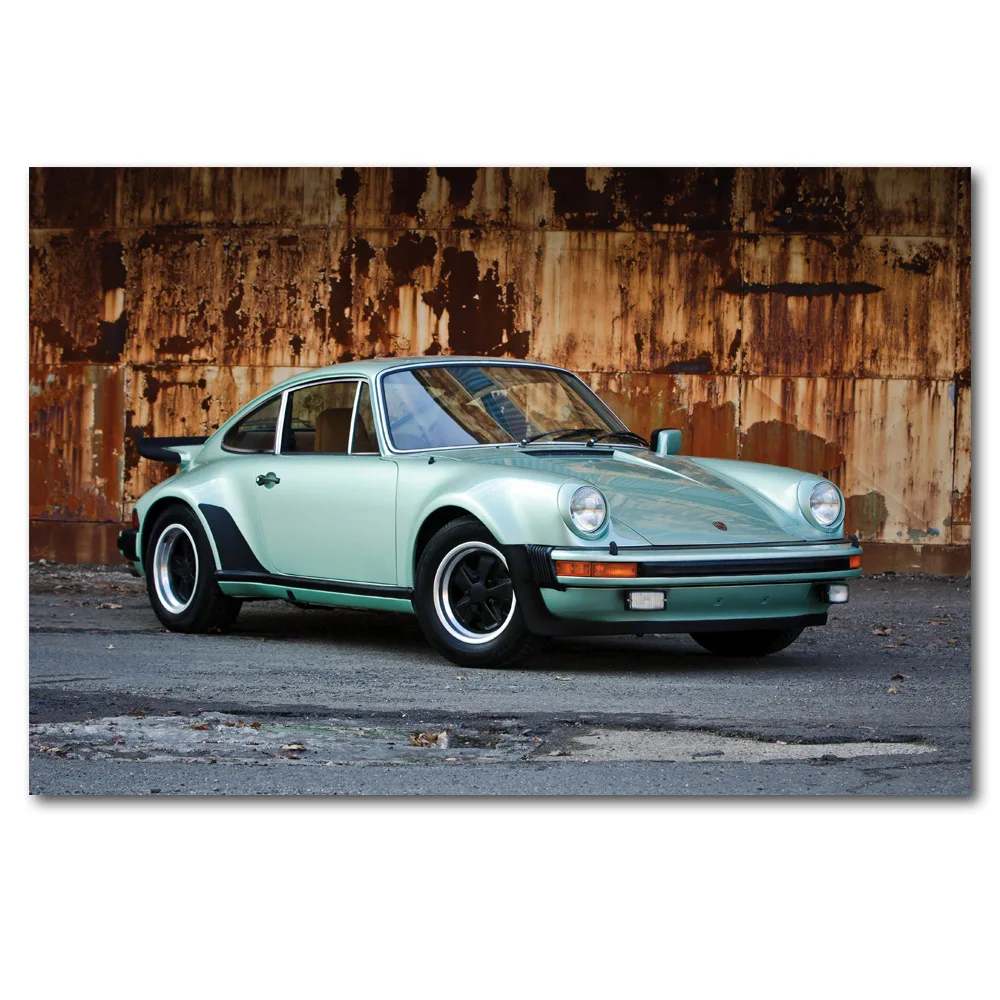 1976 Порше турбо 911 Carrera старых автомобилей Wall Art постер Холст Искусство принты