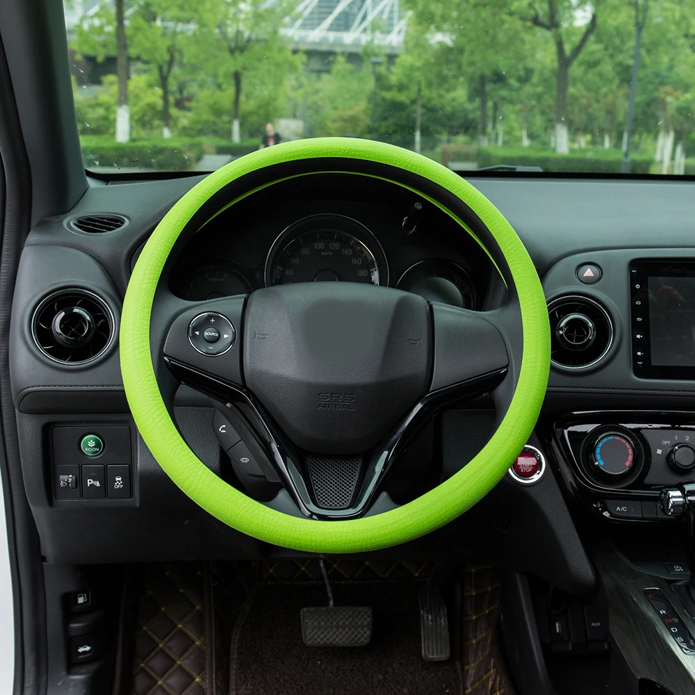 HuiER Оплётка на Руль высокое качество Еда Класс силиконовые авто руля покрытие против скольжения для 36-40 см стайлинга автомобилей руль