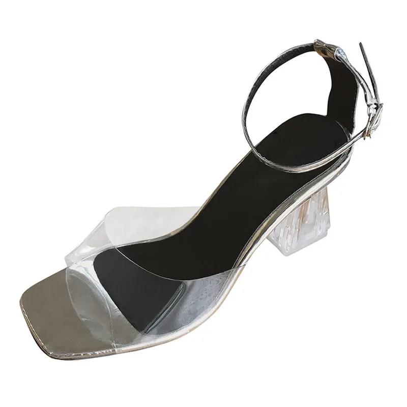 Женские босоножки на высоком каблуке вечерние прозрачные Босоножки с открытым