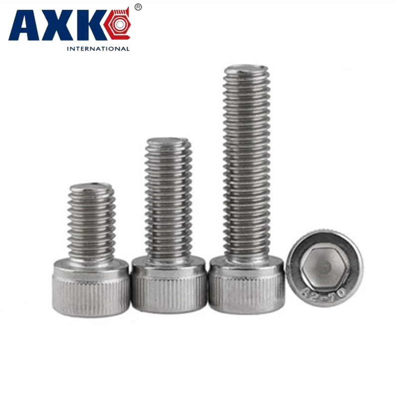 AXK 100 шт./лот метрический M2 DIN912 304 Нержавеющая сталь A2 Шестигранная головная крышка