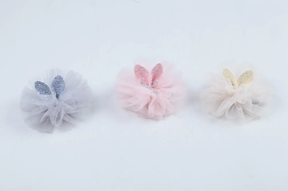 

15pcs ins Fashion Cute Glitter Rabbit Ears Hairpins Solid Bunny Ears Lace Hair Clips Princess Headwear Boutique Hair Accessories