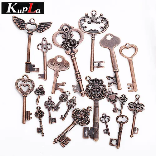 Покрытие антикварной медью Винтажные металлические кулоны классические DIY модные украшения ручной работы брелоки для изготовления ювелирных изделий 40 шт./лот - Окраска металла: Покрытие антикварной медью