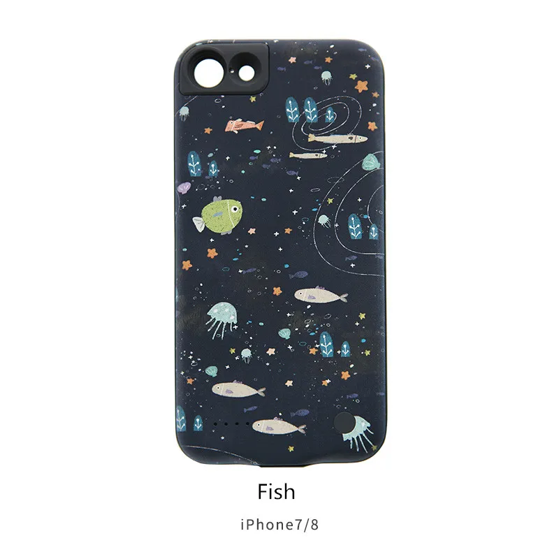 Fish-i78 Maoxin зарядное устройство чехол на айфон 7 8 7 P 8 P power bank чехол 2500 мАч power Bank iPhone зарядное устройство чехол - Цвет: Fish-i78