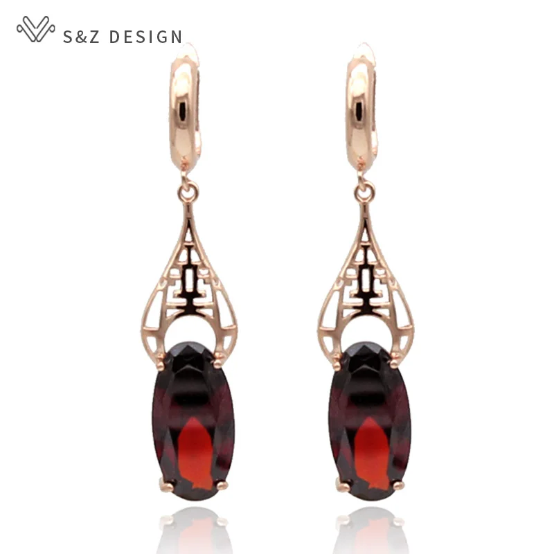 Женские длинные серьги с цирконом S &amp Z большие овальные в форме яйца роскошные