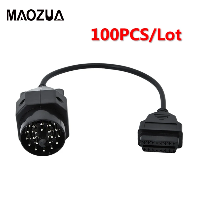 100 шт./лот OBD OBDII адаптер подходит для BMW 20Pin к OBD2 16PIN гнездовой разъем 20 PIN 16 e36 e39 X5 Z3
