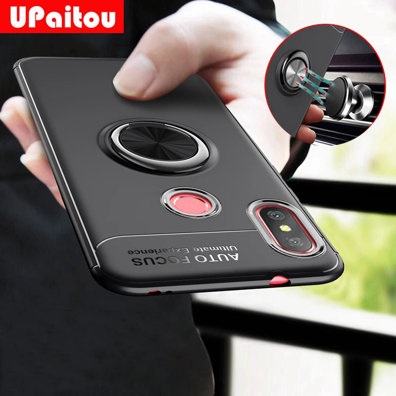 UPaitou Car Holder Case for Xiaomi Redmi 6 Pro Back Cover Ring Stand Magnetic Suction Bracket For 6Pro |