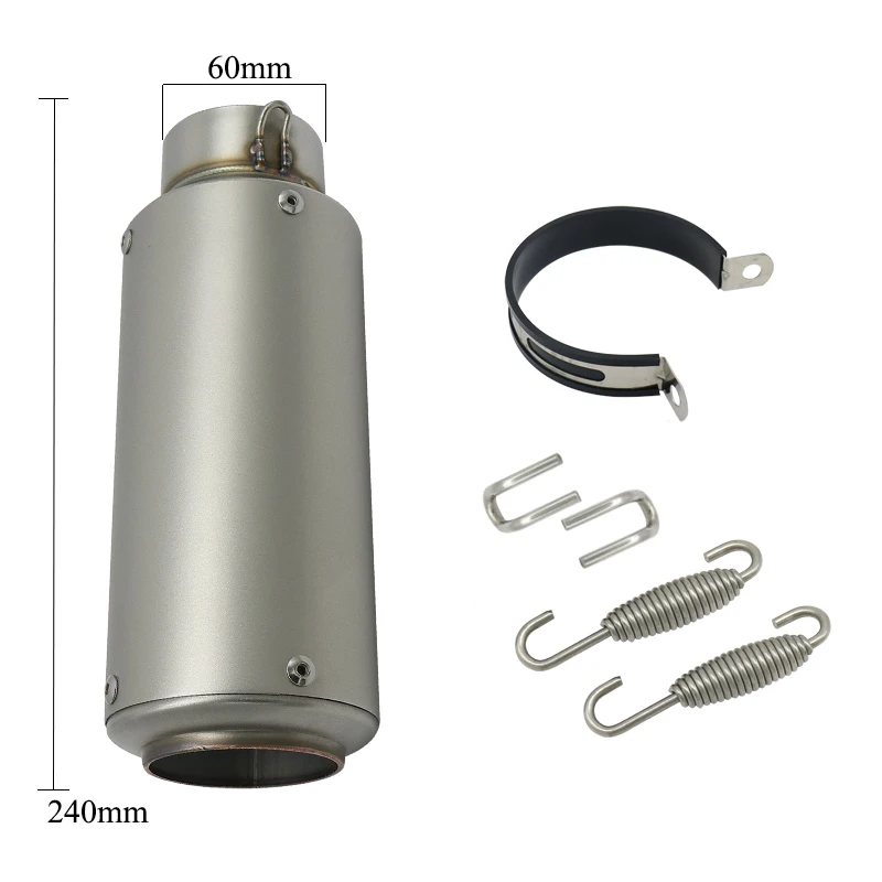 Round titanium 60mm 51 мм 60 мм Универсальный мотоцикл для SC GP гоночный проект выхлопная труба глушителя спортивный мотоцикл из нержавеющей стали Круглый Титан 4 типа - Цвет: Round titanium 60mm