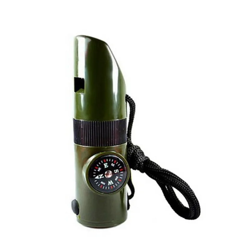 

Multifunctional Whistle EDC Outdoor Survival Rescue Survivor Compass High-decibel Tool LED Flashlight