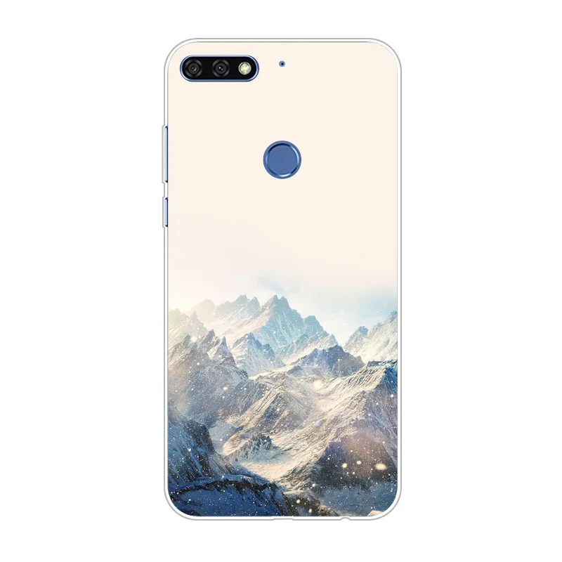 huawei honor 7 pro Case Silicon Mountain scenery Painting TPU Back Cover for Phone protect Bags shell |