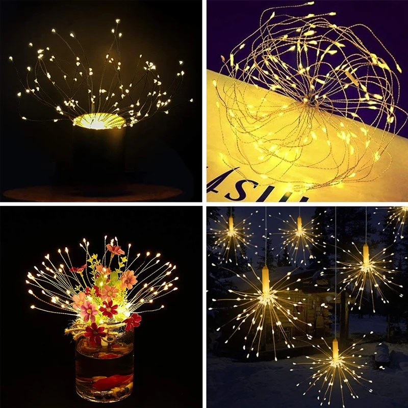 148 светодиодный фейерверк гирлянда пульт дистанционного управления 8 режимов