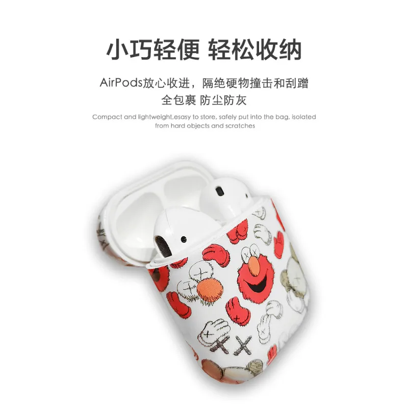 Airpods Cover Airpods2 Wireless Bluetooth Headset Set Cartoon Sesame Street Personality | Электроника