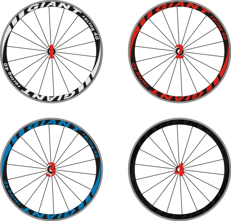 2 колеса/набор наклейки на обод колеса дорожного велосипеда 4 цвета|wheel sticker|decal