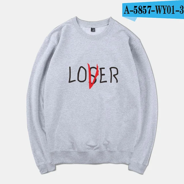 Клубные худи Movie It lossers для мужчин/женщин Harajuku losser Lover It Inspired Толстовка С Капюшоном Повседневный пуловер спортивный костюм оверсайз - Цвет: gray