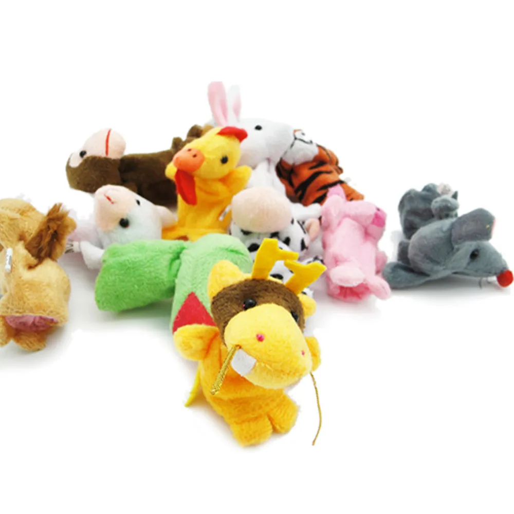 Saleaman 12pcs Mini Plush Cartoon Puppets Cute Zodiac Finger Puppet Animal Toys Doll Baby For Children Educational | Игрушки и хобби
