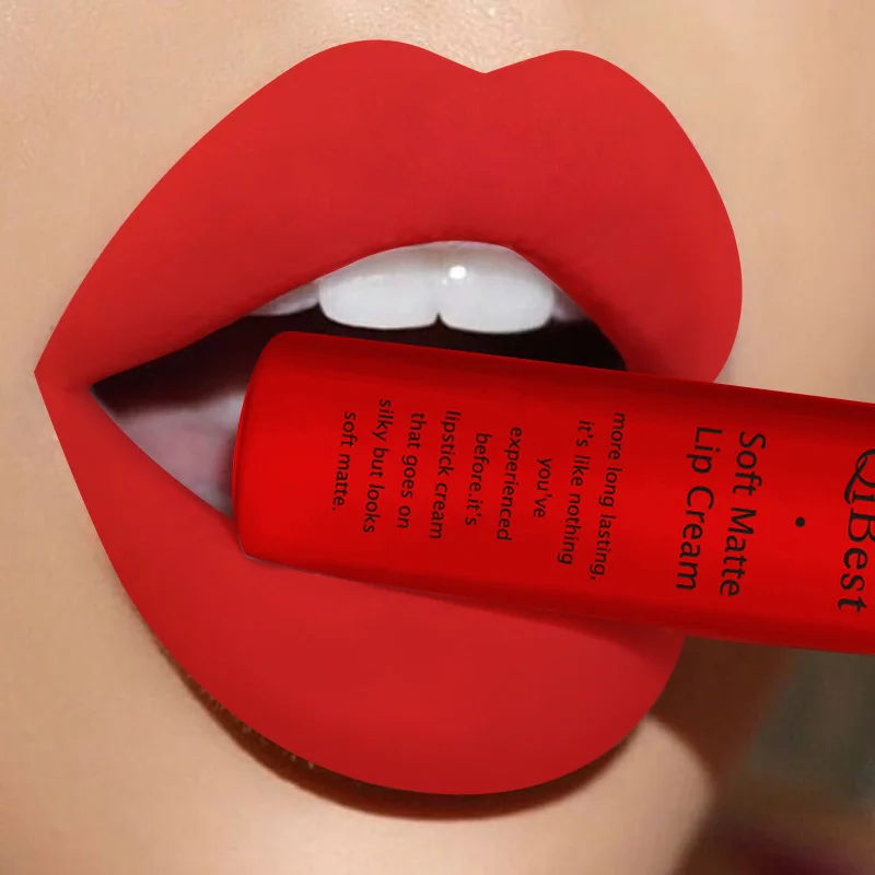12 Бренд qibest губы красота Makup пигмент водонепроницаемый блеск для губ Стойкий черный бархат Матовая Обнаженная помада Красный Блеск для губ Лот - Цвет: 12