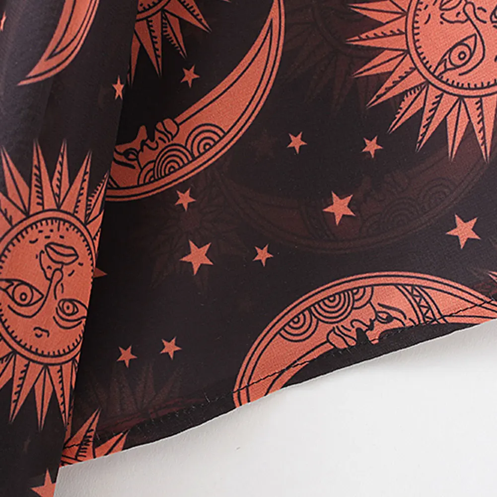 Женское шифоновое кимоно с асимметричным подолом красное свободное пляжное