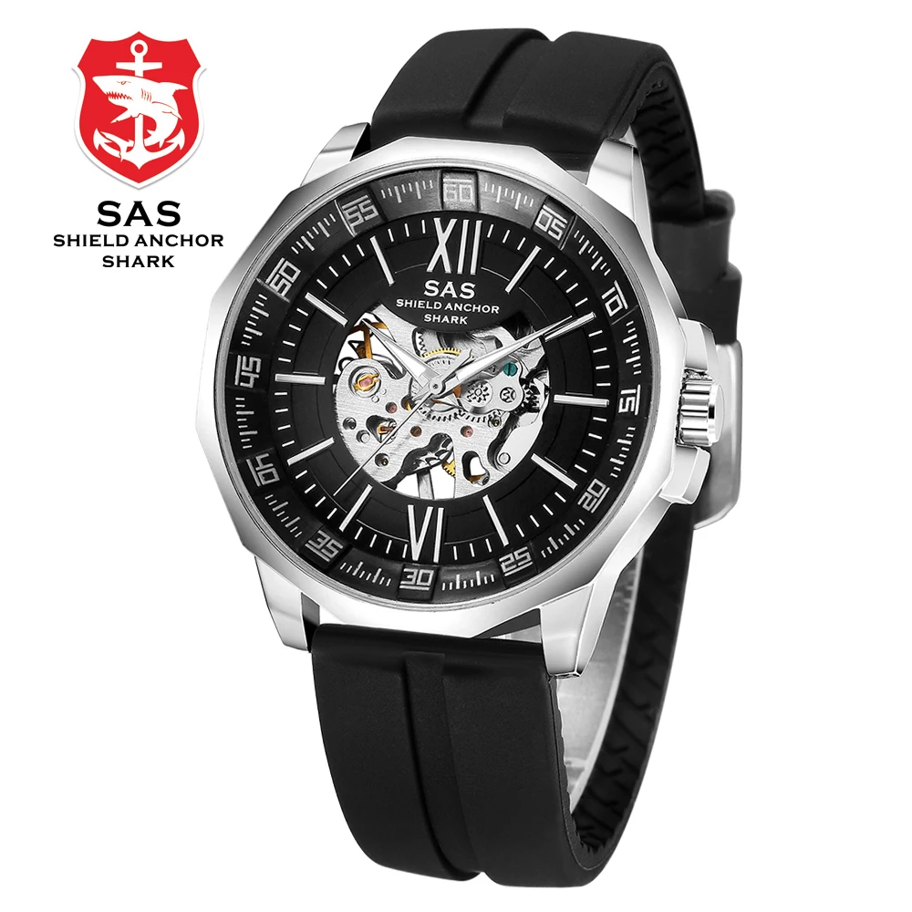 Часы shark Мужские Роскошные водонепроницаемые автоматические механические с