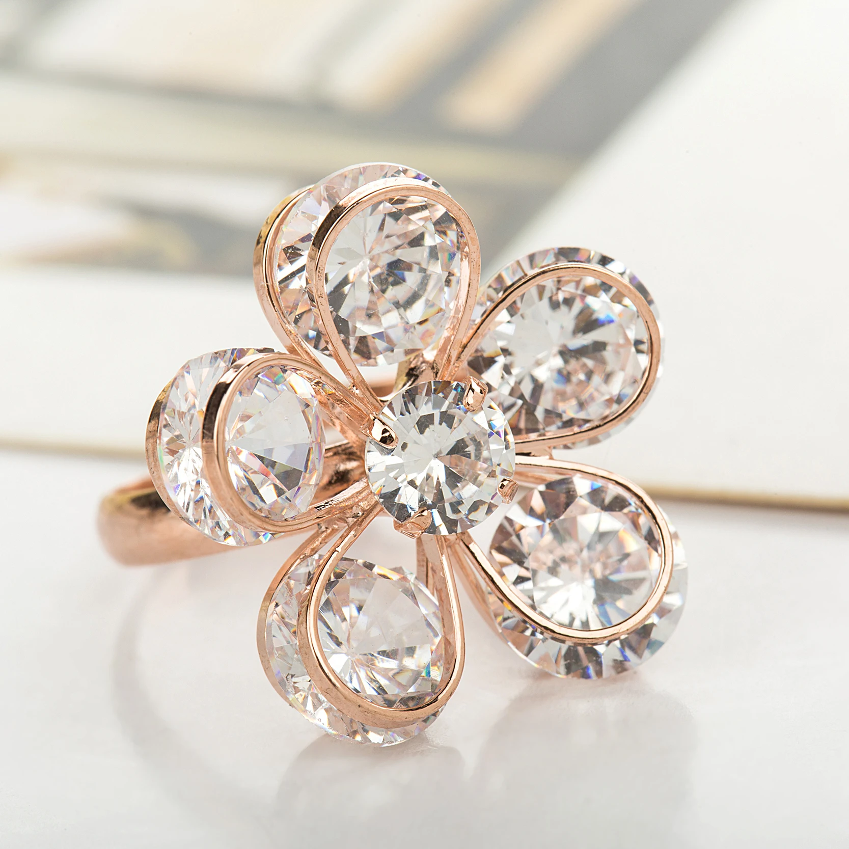 Женское кольцо с фианитом регулируемое|adjustable rings for women|rings womenwomen |