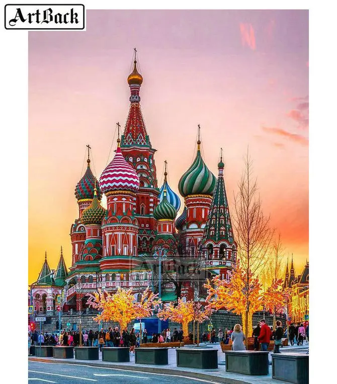 Новое поступление 5D алмазная живопись Кремль полностью квадратные стразы 3d