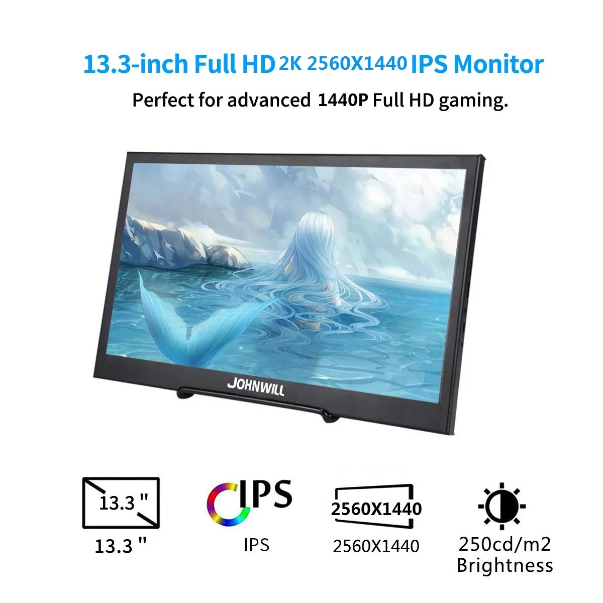 13,3 дюймов 2K 2560x1440 портативный компьютерный монитор PC HDMI PS3 PS4 Xbo X360 ips ЖК-светодиодный дисплей для Raspberry Pi Wins 7 8 10+ чехол