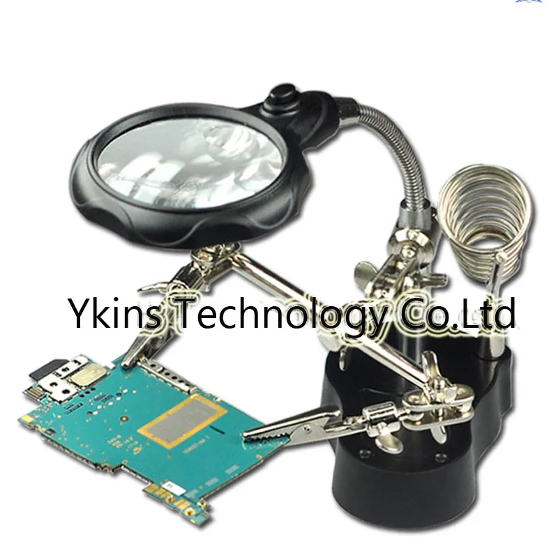 3.5X 12X LED зажим паяльник Подставка для рук увеличительное стекло лупа крокодил SMD