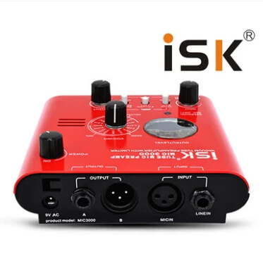 ISK MIC3000 профессиональный ламповый предусилитель микрофонный усилитель с 48 В