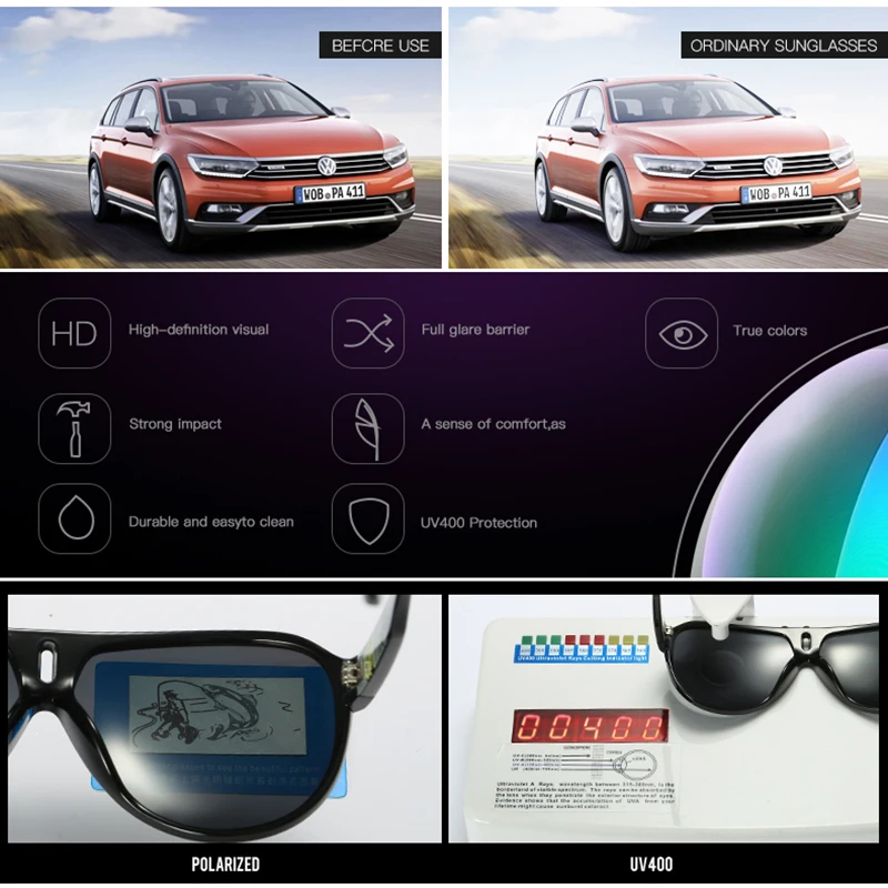 Бренд dubery дизайнерские поляризованные солнцезащитные очки мужские для вождения