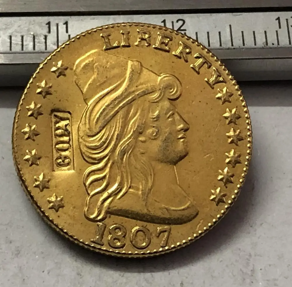1807 тюрбан $2 1/2 Золотая копия доллара|Безвалютные монеты| |