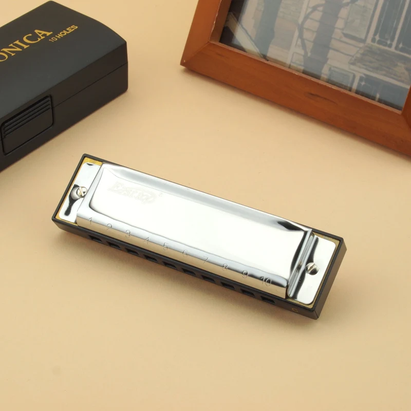 EASTTOP T10 B C Key 10 отверстий Губная гармошка блюз Арфа из нержавеющей стали крышка