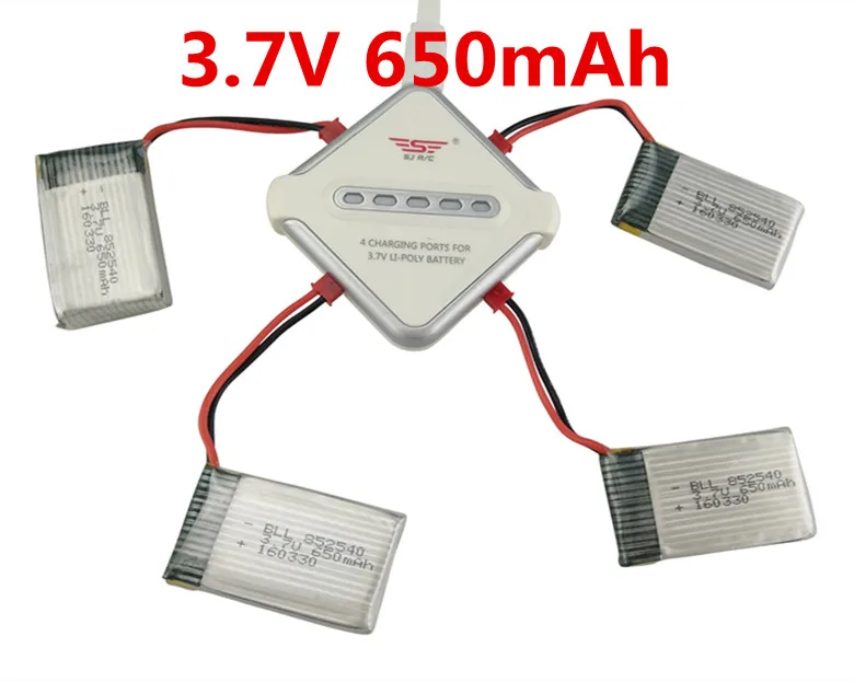 

feiyu FY550 huaJun HJ818 HJ819 hengdi 1315 RC quadcopter 3.7v 650mah Li-polymer battery*4pcs+ charger case