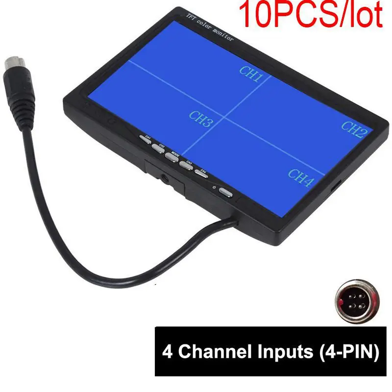 10 шт./лот 7 дюймовый TFT LCD Автомобильный четырехъядерный монитор заднего вида