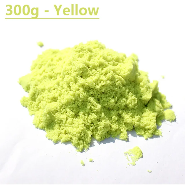 300g-Yellow 300 г/пакет магический песок игрушки супер цветной динамический песок Крытая Арена игровой песок образовательная глина детские игрушки для детей - Цвет: 300g-Yellow