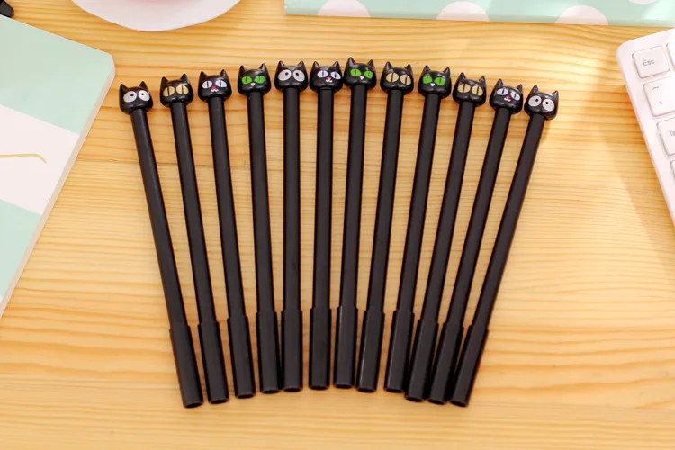 15 Pcs Creative black cat Gel Ink pen Pen carbon pen Student personality stationery small gift prizes