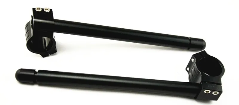 2pcs Universal Racing Adjustable CNC 48/50/51/52/53MM Clip On Ons Fork Handlebars Handle Bar for Cafe Racer Motorcycle Black God |