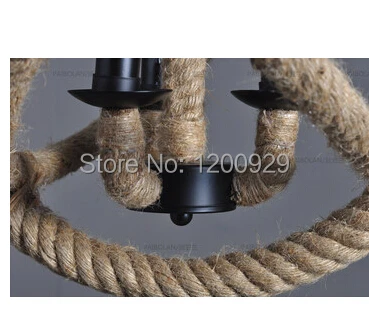 Retro Nostalgia Hand-woven Hemp Rope Chandelier Suspended Ceiling Droplight 90-260V Free Shipping PLL-61 | Лампы и освещение