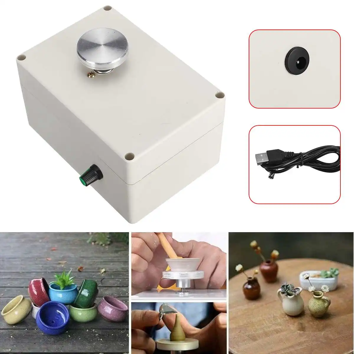 USB Керамика машина 5V Мини гончарный круг электрическая духовка для глины произведения искусства поделки ручной Управление Скорость Плавная осуществляется гладкая
